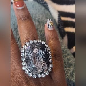 Black and Silver Statement Ring